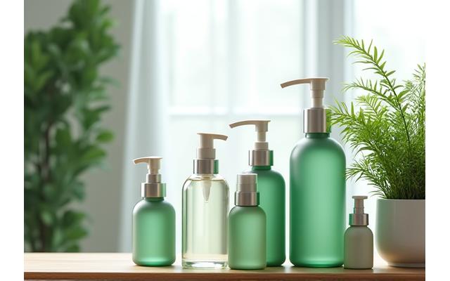 다양한 친환경 청소 용품과 식물